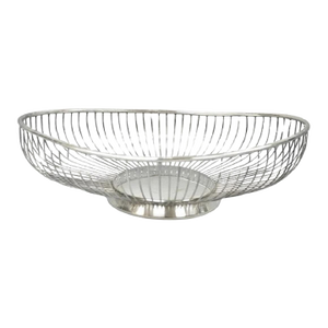 Vintage Mid Century Modern Eales Italy Silver Plated Wire Fruit Bread Basket