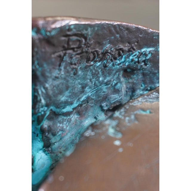 Metal Fernando Mario Paonessa, Sete, 1980s, Bronze & Travertine For Sale - Image 7 of 11