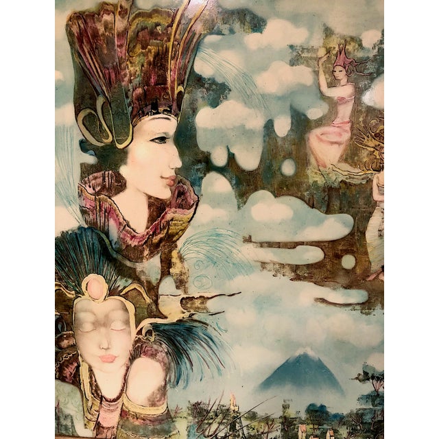 On offer is a 1983 painting by the Indonesian artist Kartika. The painting blends her Southeast Asian roots with East...