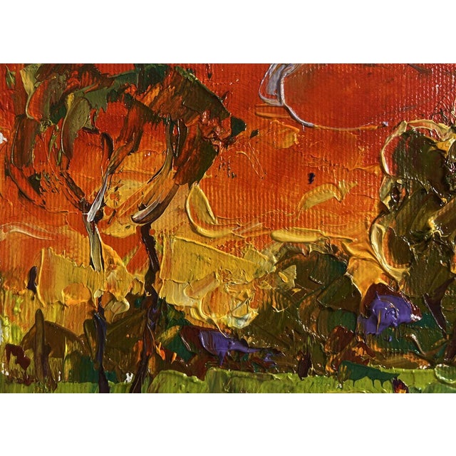 Textile Oil Painting the Summer Sky Is Burning Oleksiy Ivanyuk For Sale - Image 7 of 8