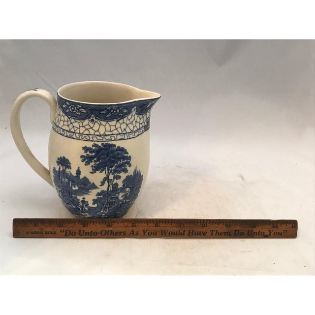 Early 20th Century Adams Blue Transferware Pitcher: English Landscape Jug For Sale - Image 9 of 10