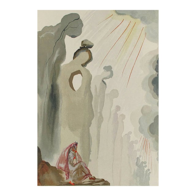 1960s Salvador Dali Woodcut Purgatory 13 the Second Terrace For Sale