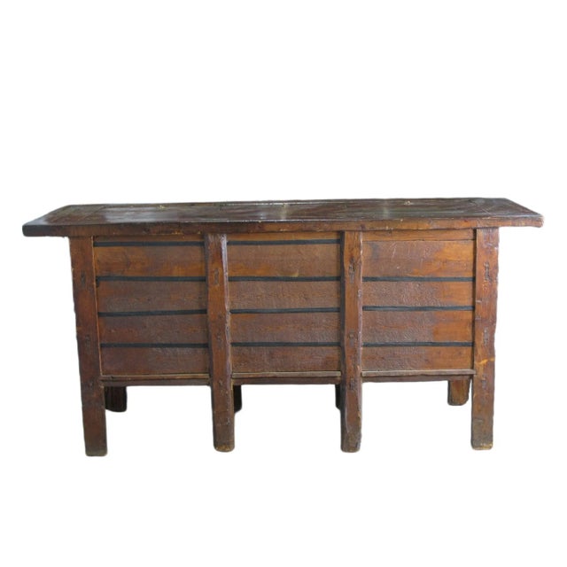 Hand Painted Antique Gansu Bedding Cabinet For Sale - Image 11 of 12