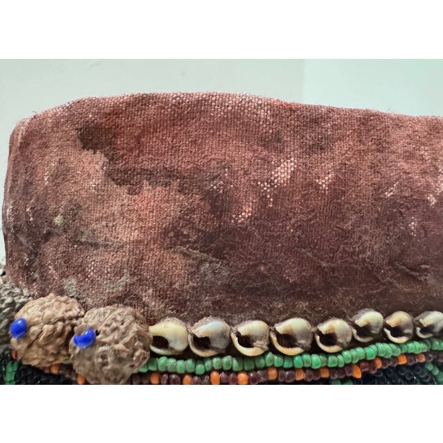 Antique Sumatran Beaded Wedding Box Minangkabau Indonesia Cowrie Basket Lid For Sale - Image 10 of 11