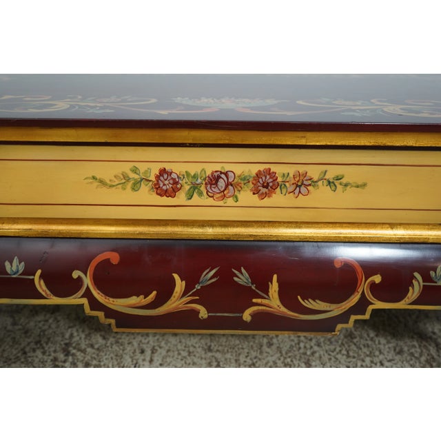 Stunning Hand Paint Decorated Neoclassical Finish Coffee Table For Sale - Image 10 of 12