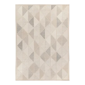 Scandinavian Rug in White, Greige Geometric Pattern by Rug & Kilim 4x6