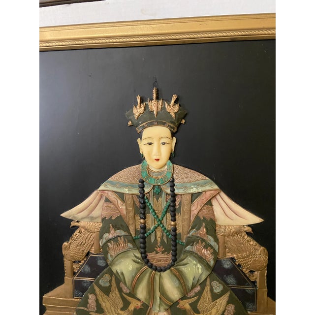 Mid-Century Modern Vintage Asian Qing Dynasty-Style Soapstone Empress Royalty Sculpture For Sale - Image 3 of 11