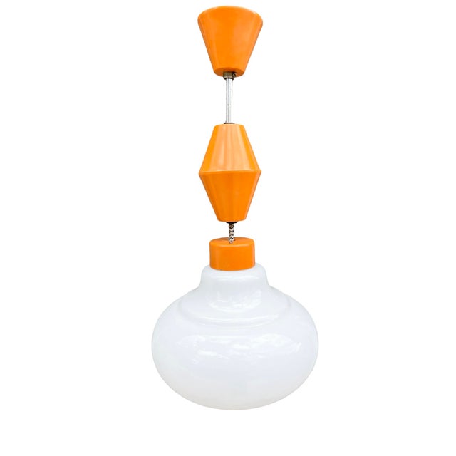 1950s Hanging Lamp, Kamenický Šenov, Czechoslovakia, 1950s. For Sale - Image 5 of 12