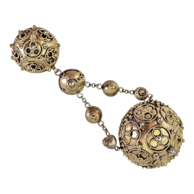Late 19th Century Swedish Silver Gilt Brooch from Peter Magnus Wallengren For Sale