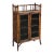 English Bamboo Bookcase Cabinet With Gallery Top and Two Glazed Doors For Sale
