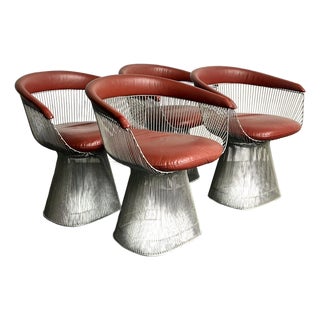 Vintage MCM Warren Platner for Knoll Chrome Dining Chairs - Set of 4 For Sale
