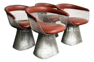 Vintage MCM Warren Platner for Knoll Chrome Dining Chairs - Set of 4
