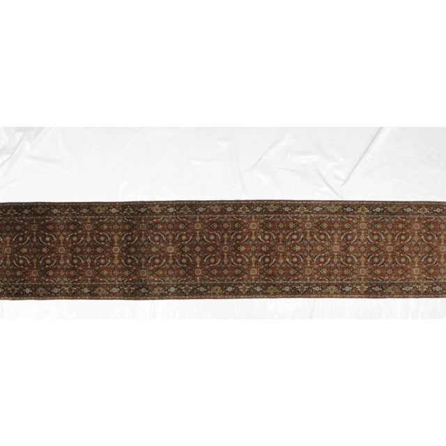 Wool pile very fine Persian Ferahan style runner hand woven in India by master weaver. Finest quality wool , vegetable dye.