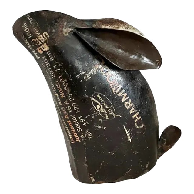 1970s Découpage Folk Art Tin Rabbit For Sale