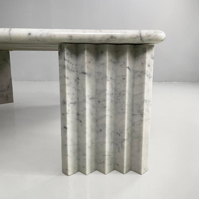 Italian Modern Rectangular Coffe Table in White Marble by Carlo Scarpa, 1980s, 1970s For Sale - Image 15 of 18