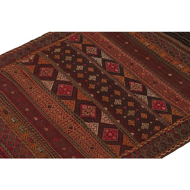 Rug & Kilim 1950s Vintage Baluch Tribal Kilim in Brown, Red & Orange Patterns by Rug & Kilim For Sale - Image 4 of 8