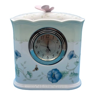 Vintage MCM Lenox Butterfly Meadow Louise Le Luyer Desk Clock For Sale