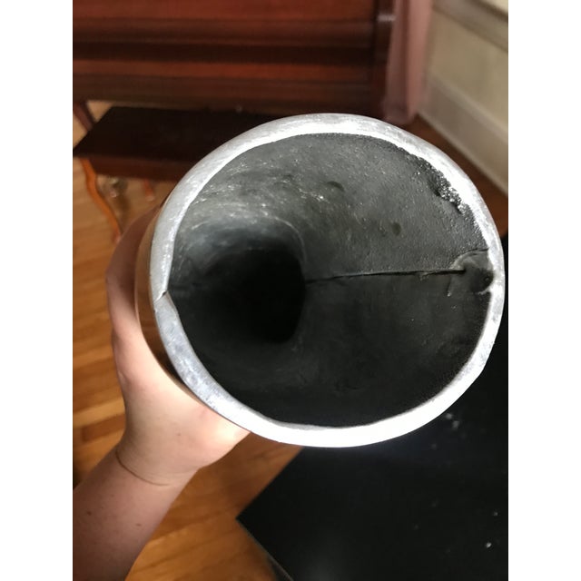 Late 20th Century Modernist Silver-Tone Metal Horn Sculpture For Sale In Jacksonville, FL - Image 6 of 7