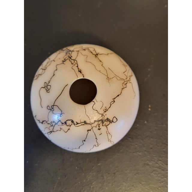 Traditional Late 20th Century Horse Hair Pottery Bud Vase Vessel For Sale - Image 3 of 9