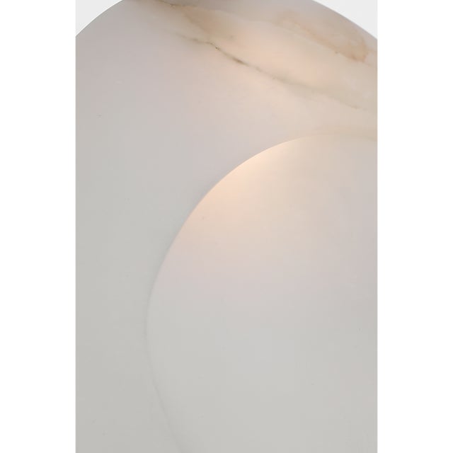 Modern Kelly Wearstler for Visual Comfort Signature Esculpa 14" Rounded Wall Light in Alabaster and Polished Nickel For Sale - Image 3 of 7