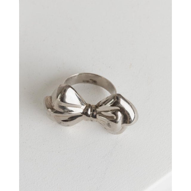 Wood Vintage Bottle Accessories Silver-Plated Bows, Set of 2 For Sale - Image 7 of 11