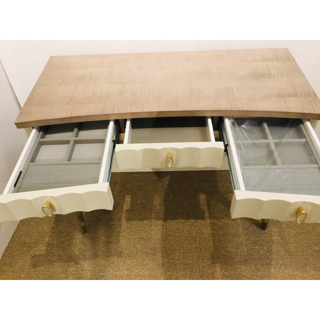 Caracole Caracole Modern Taupe and Ivory Wood Vanity Desk For Sale - Image 4 of 7