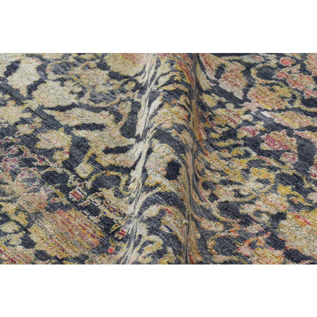 Rug & Kilim’s Oversized Samarkand Style Rug in Navy Blue With Floral Patterns For Sale In New York - Image 6 of 7