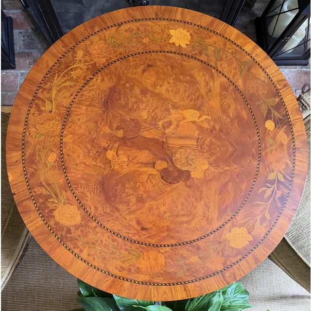Rho Mobili D’Epoca Italian Burlwood & Marquetry Game Table With Custom Glass Top For Sale - Image 9 of 17
