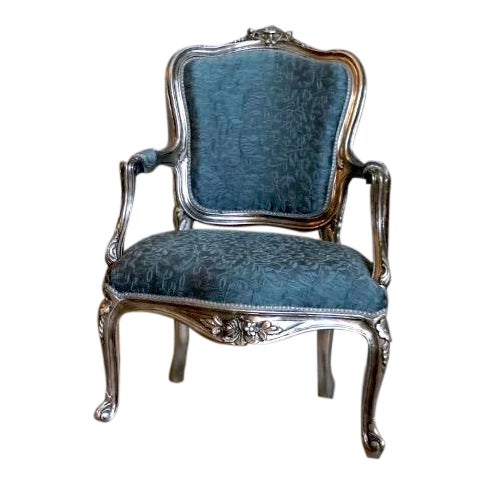 Louis Xv Style Blue Accent Chair Antique Vintage Furniture Reproduction French Furniture Chairish