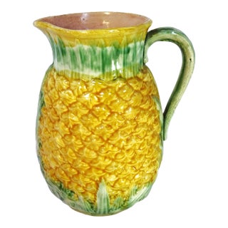 Antique English Majolica Pineapple Pitcher, Mid 18th Century For Sale