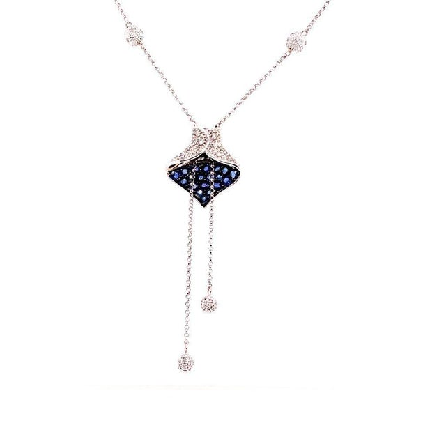 Natural Finely Faceted Quality Sapphire Diamond Necklace 1.30 TCW Women Certified $3,950 822574 This is a Unique Custom...