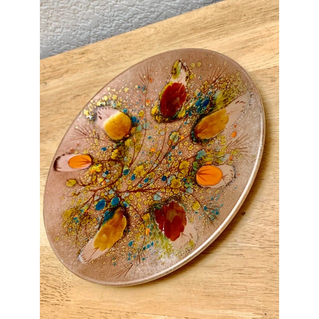 1960s Midcentury Copper Enamel Abstract Tray For Sale - Image 5 of 11