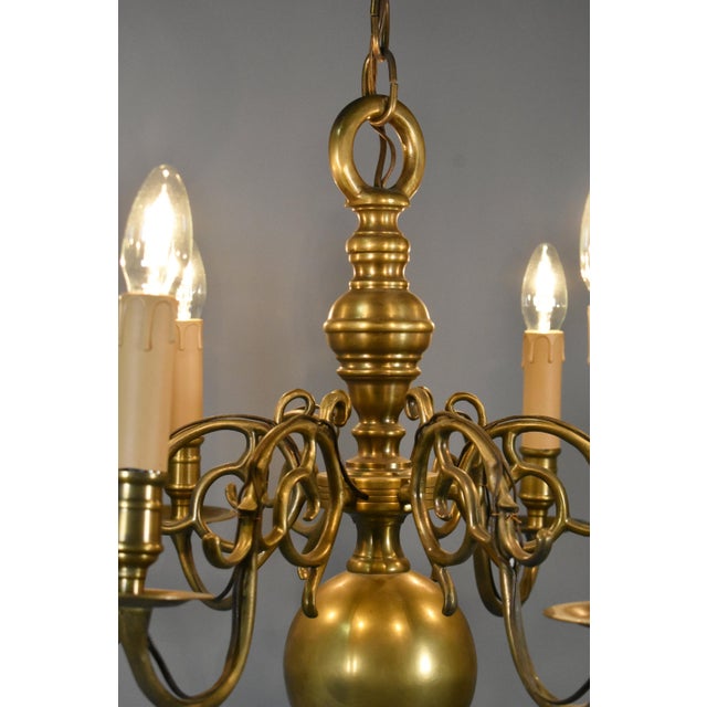 Antique Dutch Bronze Chandelier, 1890s For Sale - Image 10 of 15