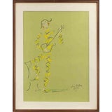 Jean Cocteau, Harlequin with the Guitar, Lithograph, 1954 For Sale