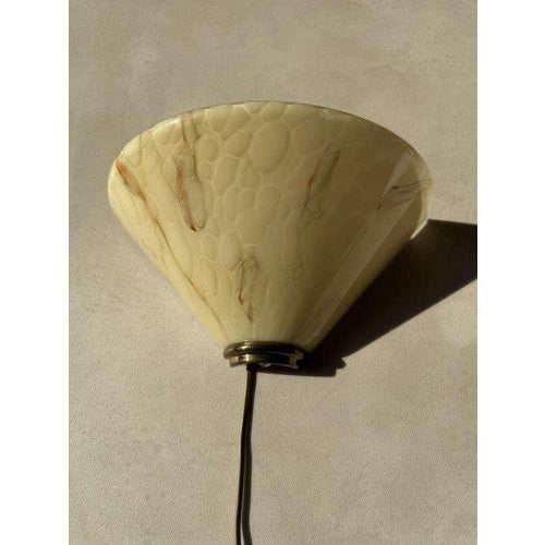 Metal Mid-Century Modern Wall Lamp in Marbled Glass and Brass, 1970s For Sale - Image 7 of 12