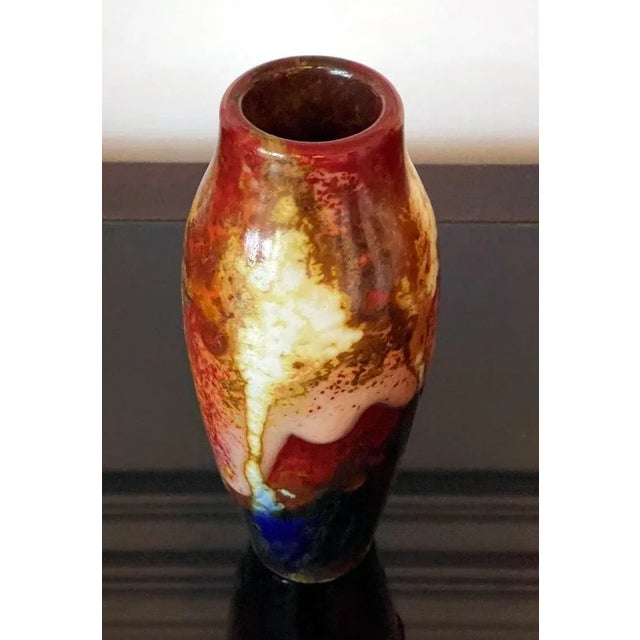 Red 1920s Ceramic Vase Royal Doulton Chang Ware For Sale - Image 8 of 12