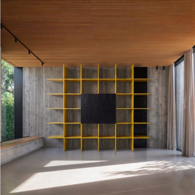 Grid Bookcase in Ash and Black Lacquer by Roberto Pamio & Renato Toso for Stilwood, 1970s For Sale - Image 15 of 15