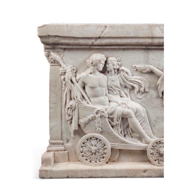 Marble Hand-Carved Relief of Triumph of Bacchus For Sale - Image 3 of 6