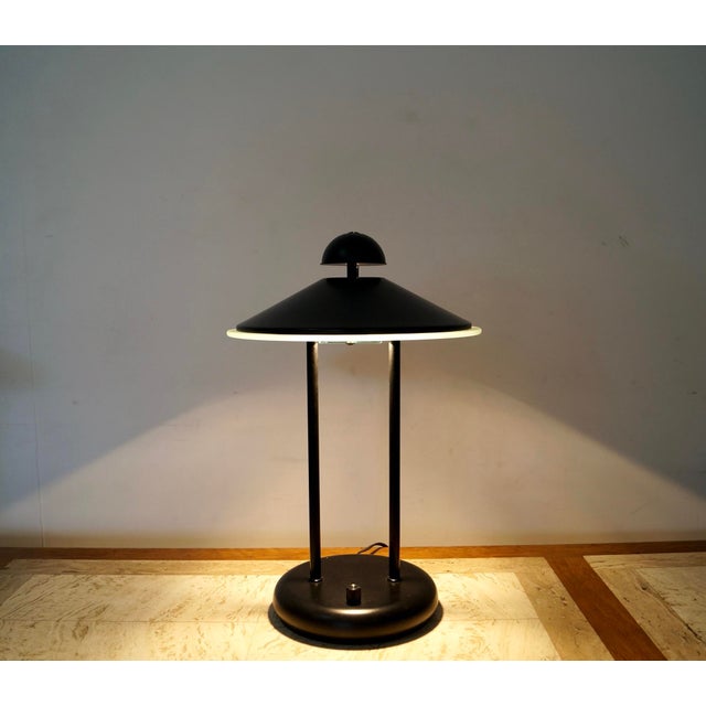 1980s 1980’s Postmodern Art Deco Saucer Table Lamps - A Pair For Sale - Image 5 of 12