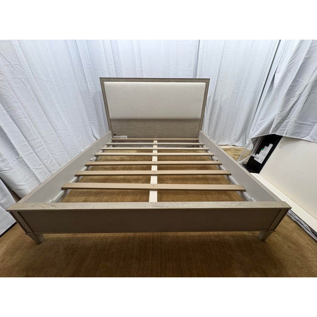 Arhaus Pearson Upholstered Bed — King Grey / Greige Finish | Classic Transitional Design | Low Footboard Open Box |...