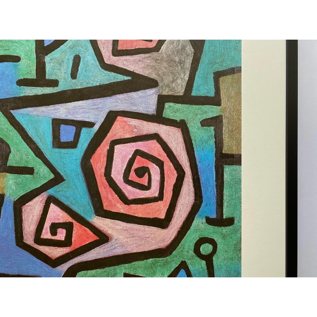 Paul Klee Vintage 1986 Lithograph Print Framed Modernist Poster " Heroische Rosen " 1938 For Sale - Image 13 of 15
