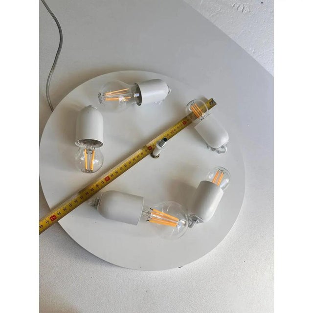 1990s Italian White Graniglia Budinomurano Glass Flush Mount by Simoeng For Sale - Image 5 of 7