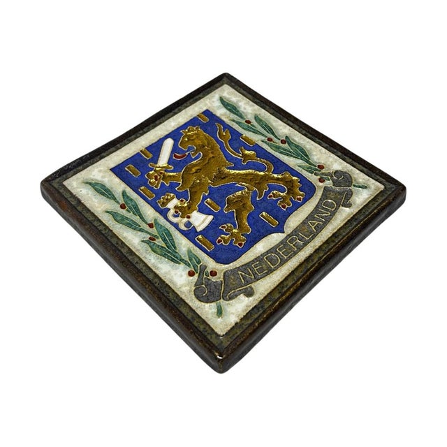 Mid-Century Cloisonné Nederland Tile from Royal Delft De Porceleyne Fles For Sale - Image 5 of 17