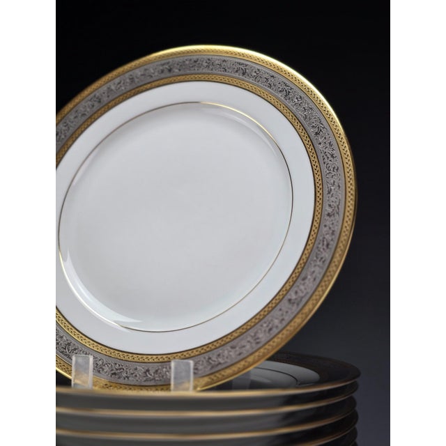 Gilt and Platinum Plaisance Service by Raynaud Limoges for Céralène, Set of 65 For Sale - Image 5 of 14