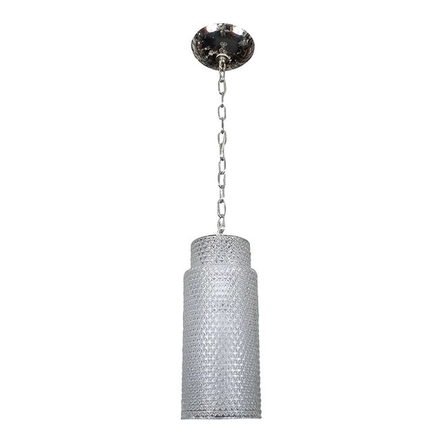 Molded Cylindrical Glass Pendant For Sale