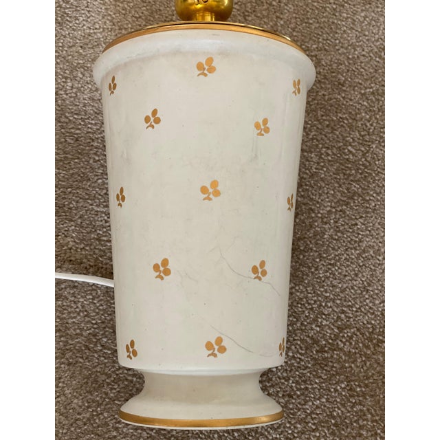 Cream Stoneware Table Lamp by Wilhelm Kåge for Gustavsberg, 1940s For Sale - Image 8 of 12