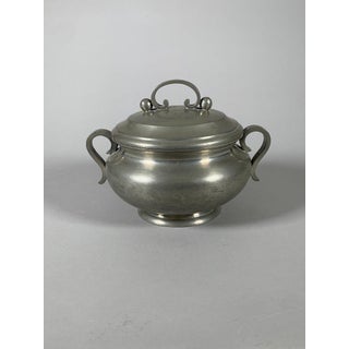 Pewter tureen signed Jean Despres (1889-1980), Art Deco/Modernist style For Sale