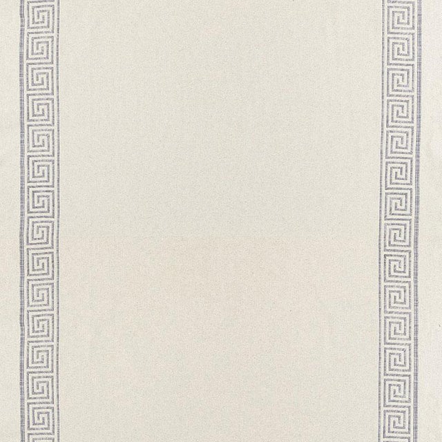 Contemporary Sample - Schumacher Greek Key Embroidery Ii Fabric in Zinc For Sale - Image 3 of 3