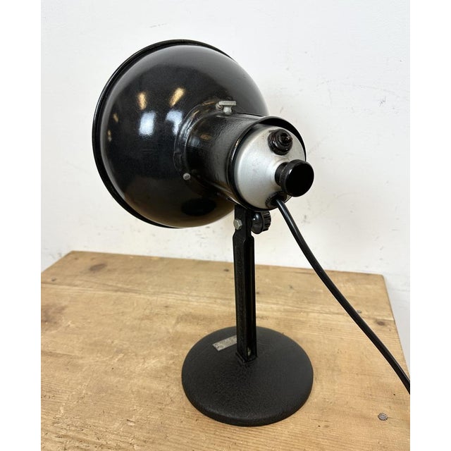 Vintage Black Enamel Table Photo Lamp, 1950s For Sale - Image 9 of 18
