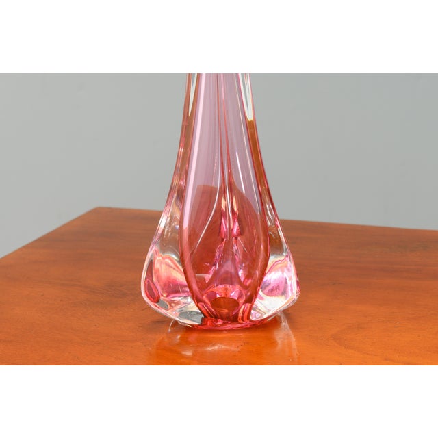 1950s Vintage Crystal Table Lamp from Val Saint Lambert, 1950s For Sale - Image 5 of 6